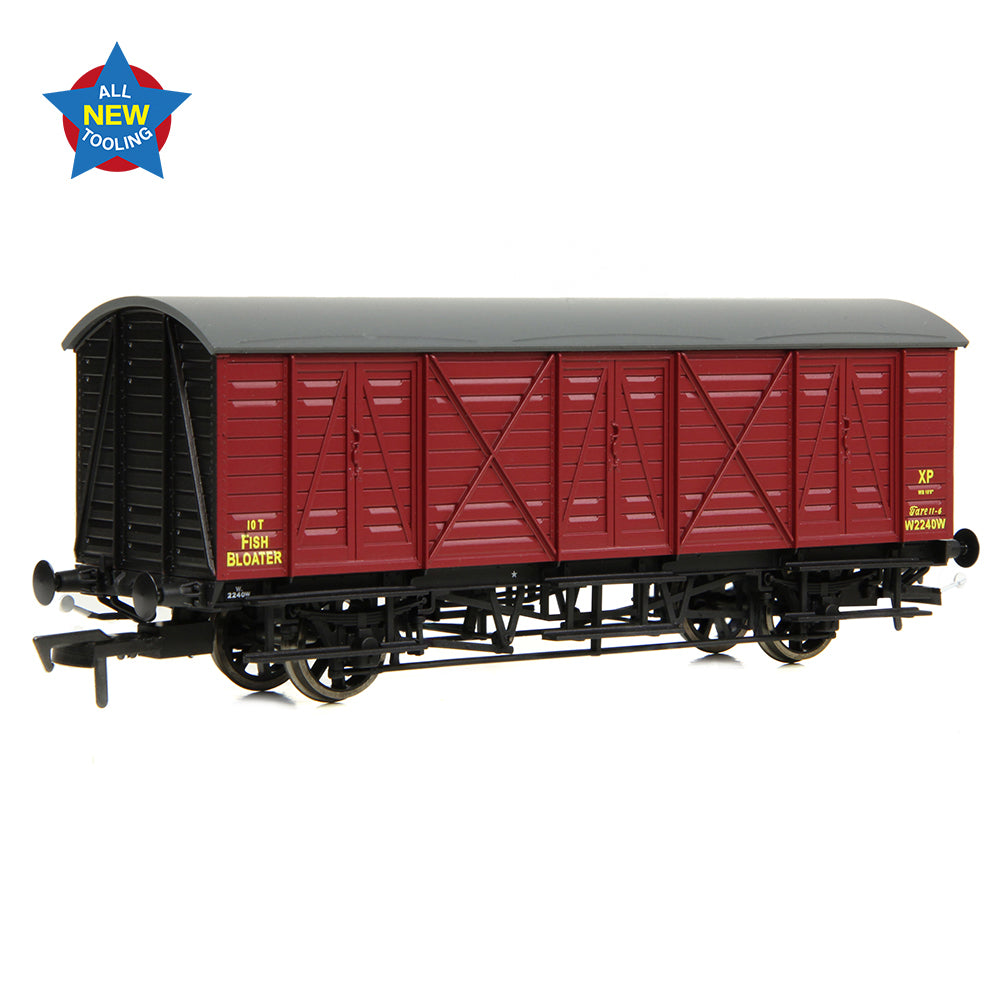 EFE Rail E87060 GWR 10T 'Bloater' Fish Van BR Crimson, OO Gauge
