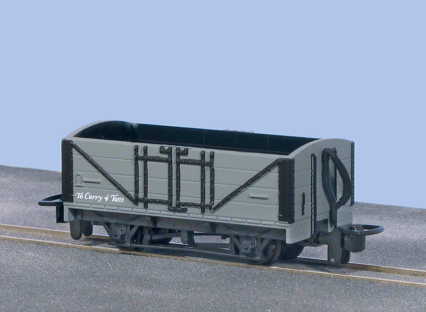 Peco GR-200U OO-9 Open Wagon, L&B Grey Unlettered