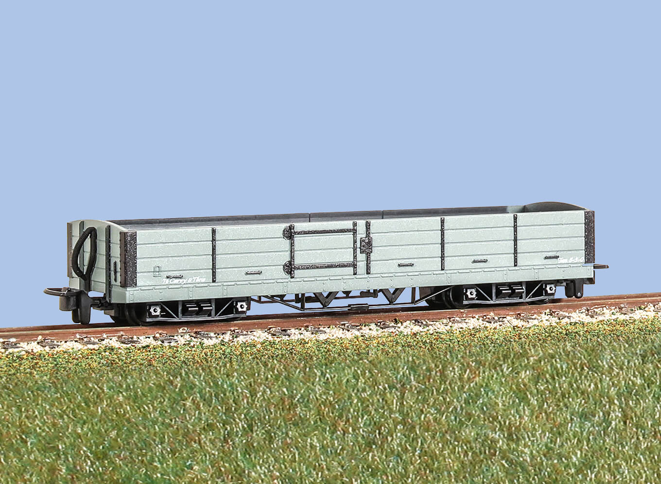 Peco GR-230U OO-9 L&B 8 ton Bogie Open Wagon, grey, unlettered