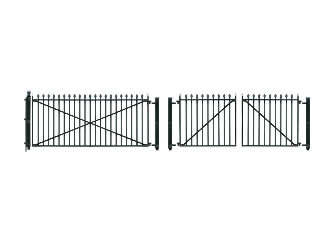 Peco LK-742 O Gauge GWR Spear Fencing - Ramps & Gates Fencing(890mm)1 Lge 2 sml Gates