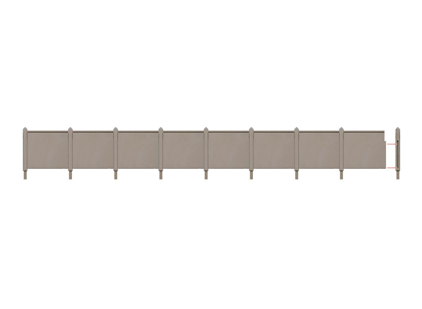 Peco LK-744 Concrete Fencing, SR Type, 33" per pack