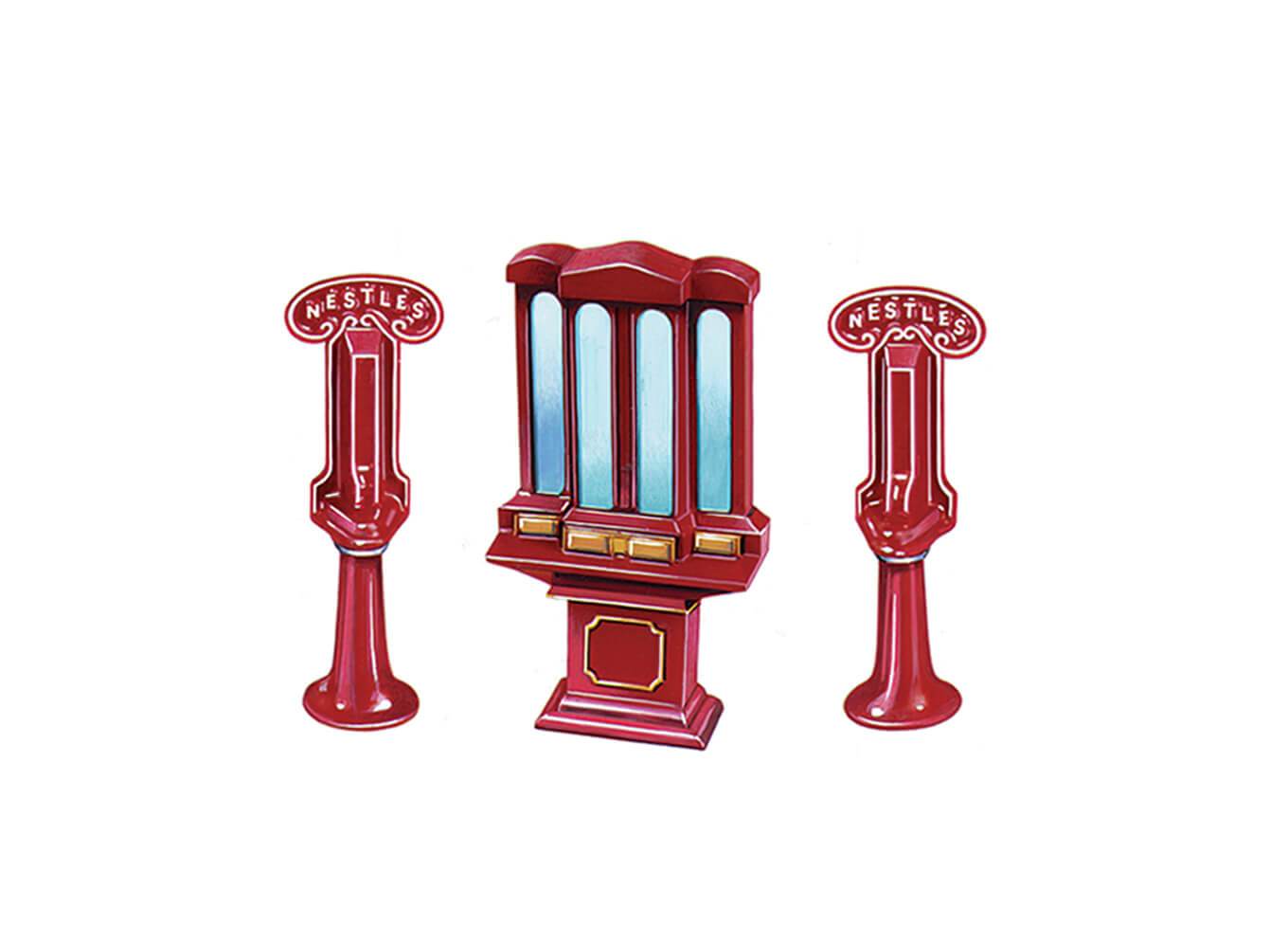 Peco LK-754 Sweet Machine & Chocolate Machine (cast white metal)