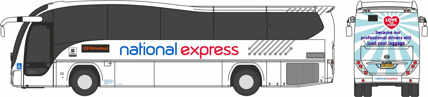 Oxford NPE010 Plaxton Elite - National Express 1:148 Scale (N Gauge) *PRE ORDER £12.75*