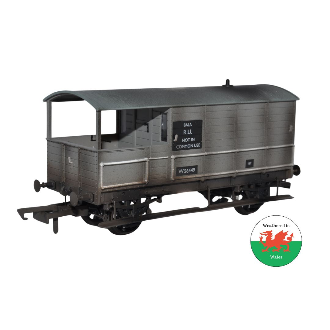 Oxford Rail OR76TOB004W Toad Brake Van BR Toad 4 Wheel Bala 56449, OO Gauge