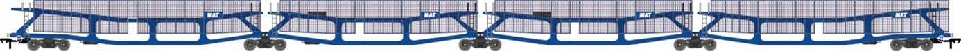Revolution RT-OO-CAR4-436B Quad set Cartic-4 car carrier - MAT blue with mesh screens (set B), OO Gauge