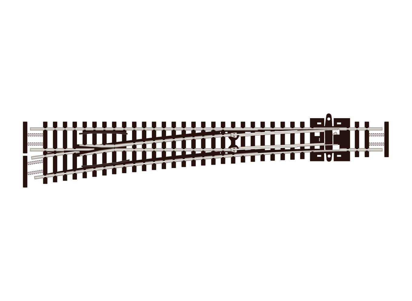 Peco SL-E389F Turnout, Large Radius, Left Hand - N Gauge
