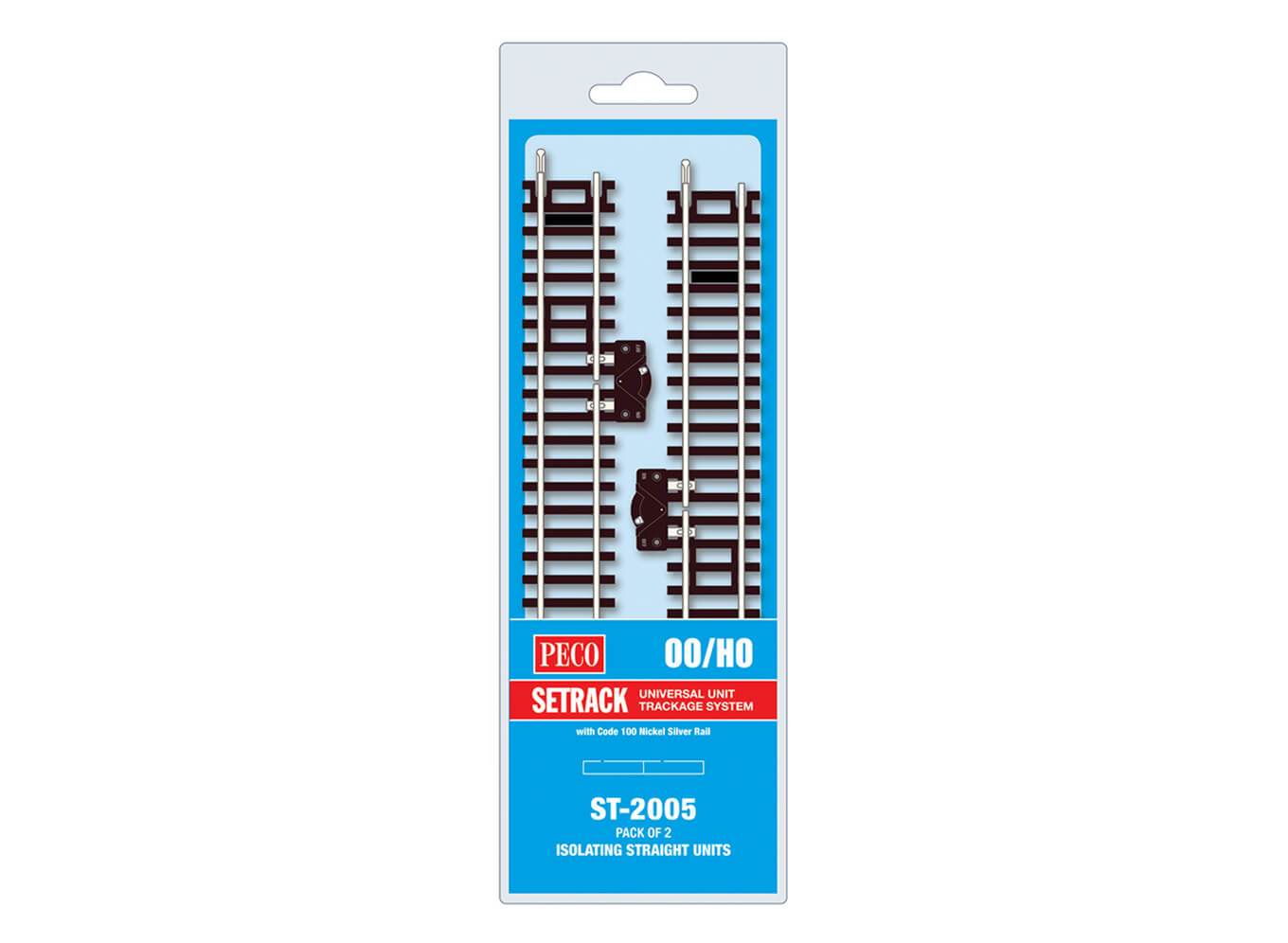 Peco ST-2005 ST-2005 Isolating Straights (Pack of 2) - OO Gauge