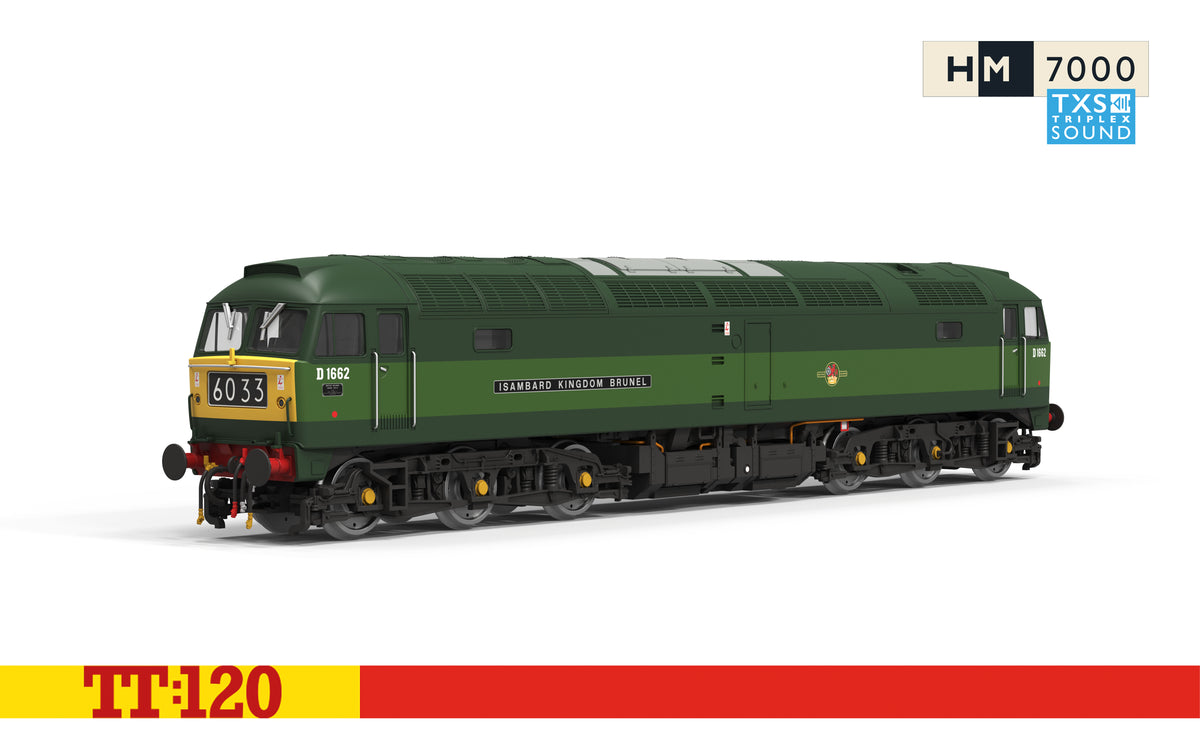 Hornby TT3096TXS BR Two-Tone Green - Class 47 - D1662 Isambard Kingdom Brunel - DCC Sound Fitted TT120 Gauge *PRE ORDER £206.99*