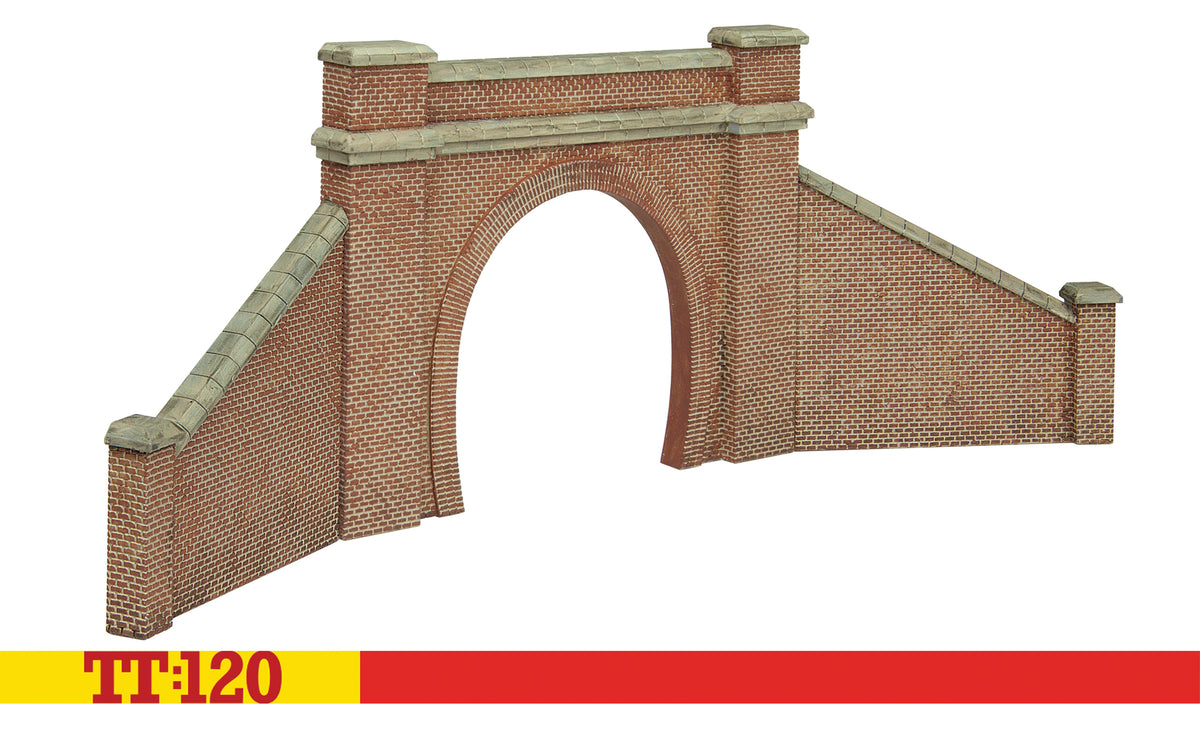 Hornby TT9037 Single Tunnel Portals & Side Walls - Red Brick TT120 Gauge *PRE ORDER £17.99*