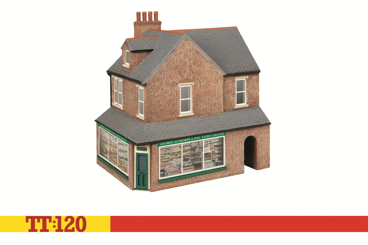 Hornby TT9040 Terrace Corner Shop - Red Brick TT120 Gauge *PRE ORDER £18.99*