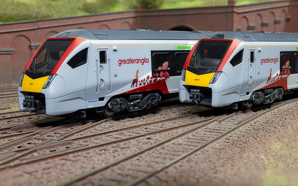 Hornby R30468 Flirt Greater Anglia Class 755 755414 Lest We Forget 4 Car Train Pack, OO Gauge *PRE ORDER £404.99*