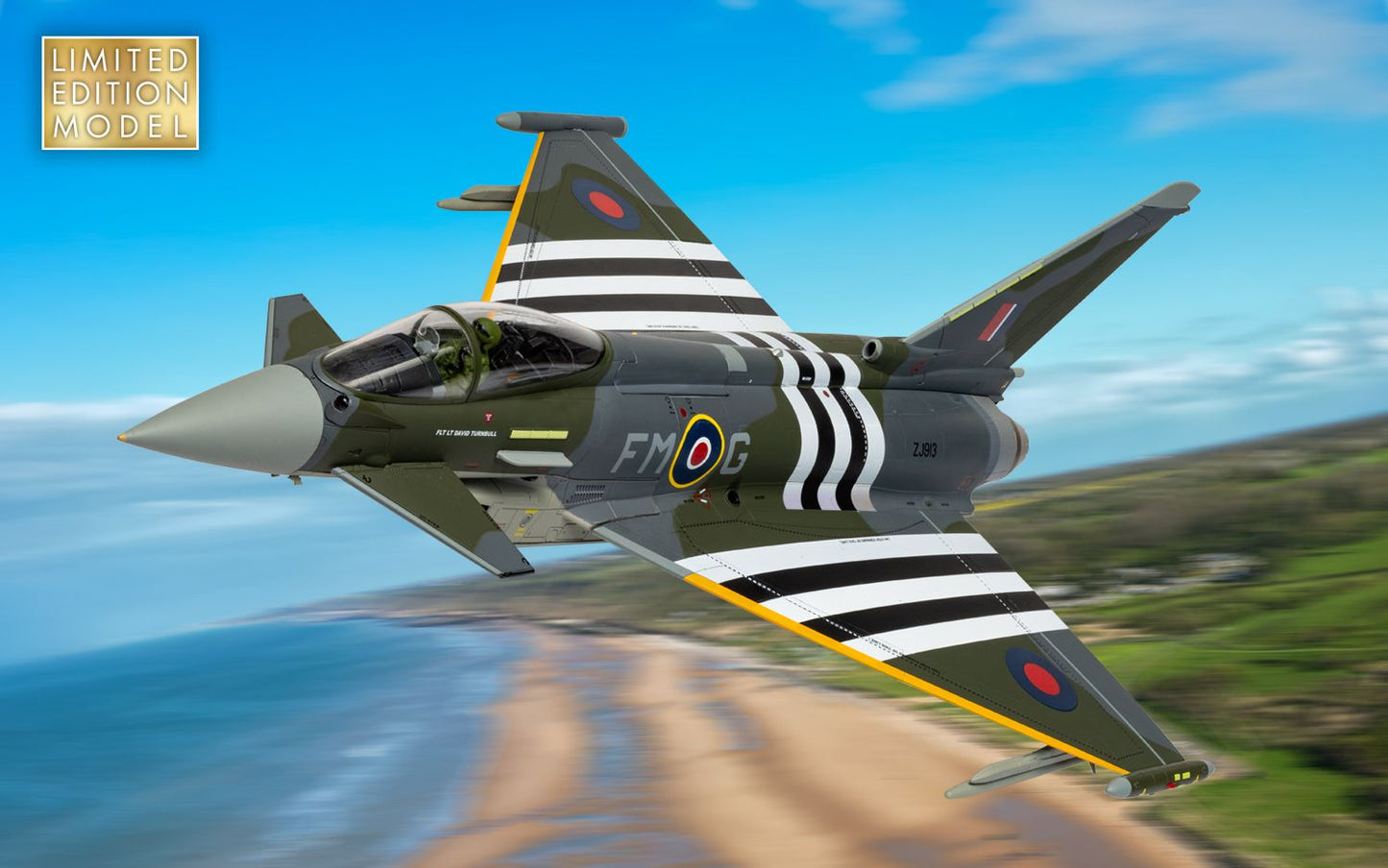 Corgi AA29004 Eurofighter Typhoon FGR4, ZJ913 FM-G Moggy, RAF No.29 Sqn, Coningsby, 2024 D-Day