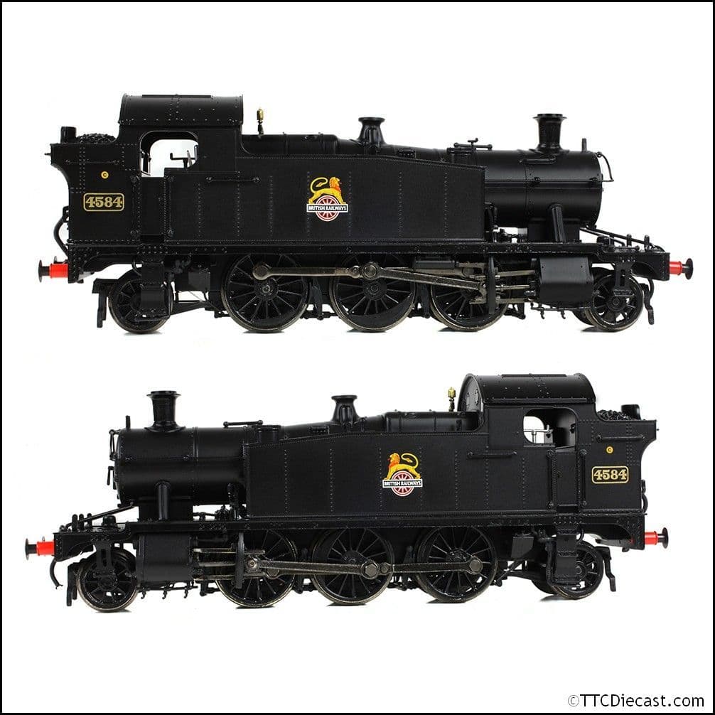 Bachmann 32-137B GWR 4575 Prairie Tank 4584 BR Black (Early Emblem), OO Gauge