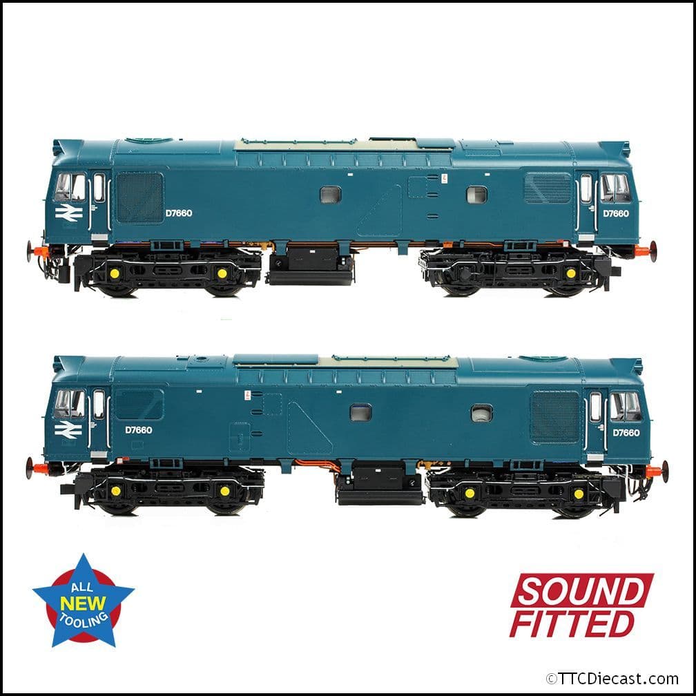 Bachmann 32-333SF Class 25/3 D7660 BR Blue (Small Yellow Panels), OO Gauge