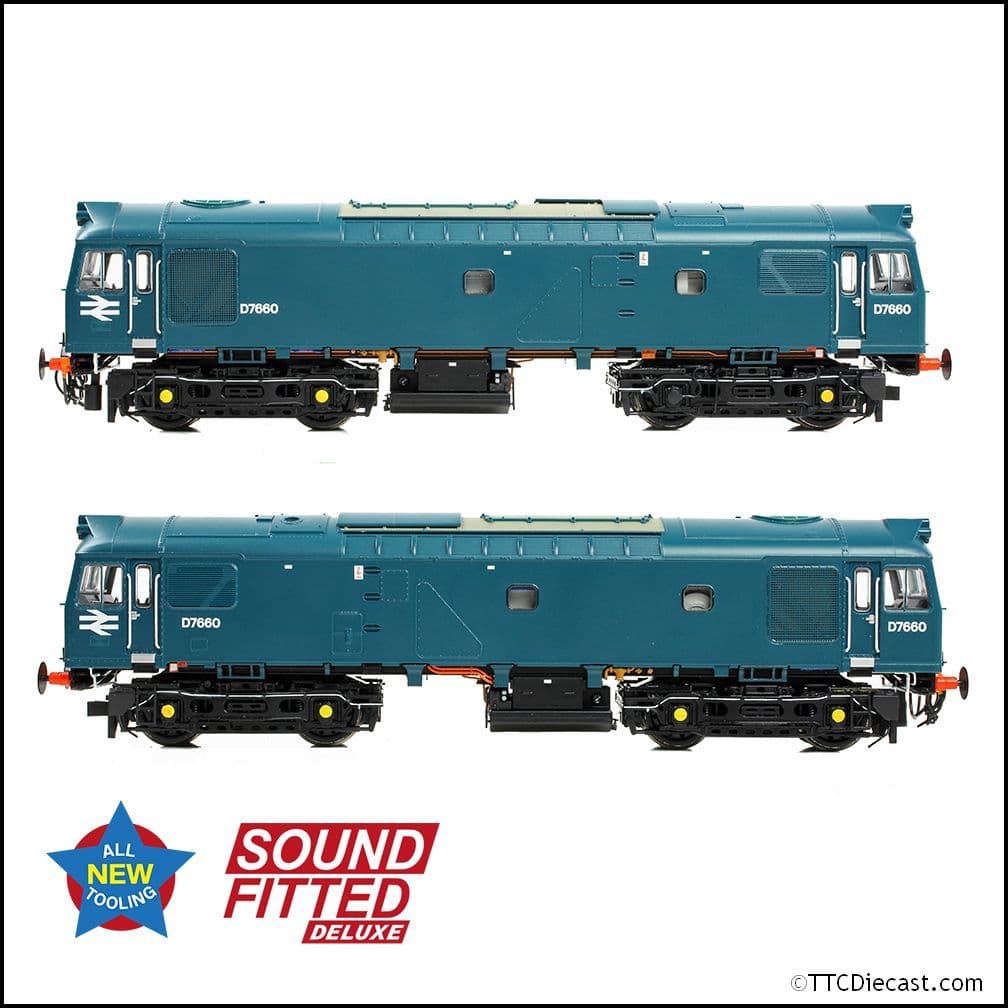 Bachmann 32-333SFX Class 25/3 D7660 BR Blue (Small Yellow Panels), OO Gauge