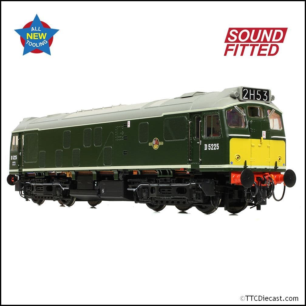 Bachmann 32-343SF Class 25/1 D5225 BR Green (Small Yellow Panels), OO Gauge