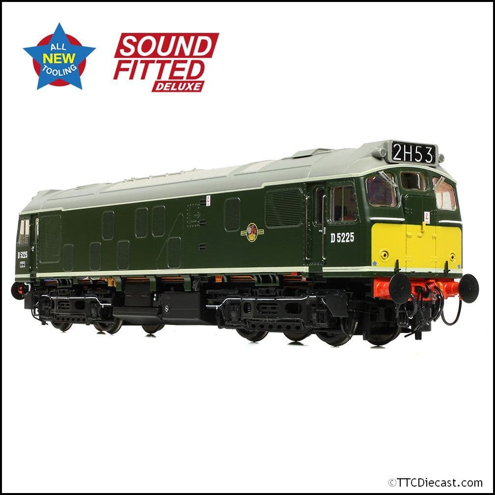 Bachmann 32-343SFX Class 25/1 D5225 BR Green (Small Yellow Panels), OO Gauge