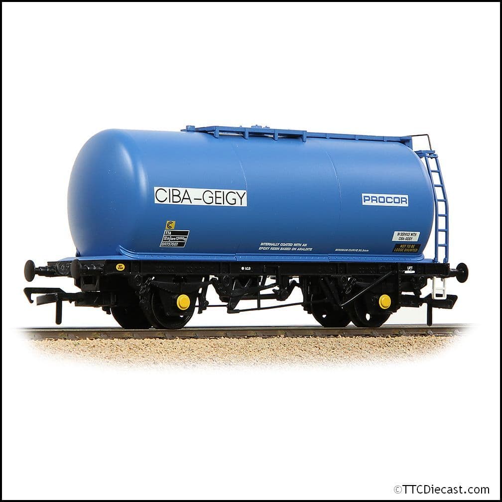 Bachmann 37-584A BR 45T TTA Tank Wagon 'Ciba-Geigy' Blue, OO Gauge