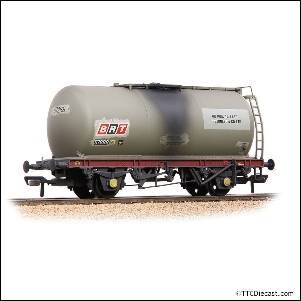 Bachmann 37-594A BR 45T TTA Tank Wagon Esso Grey (Unbranded) Weathered, OO Gauge