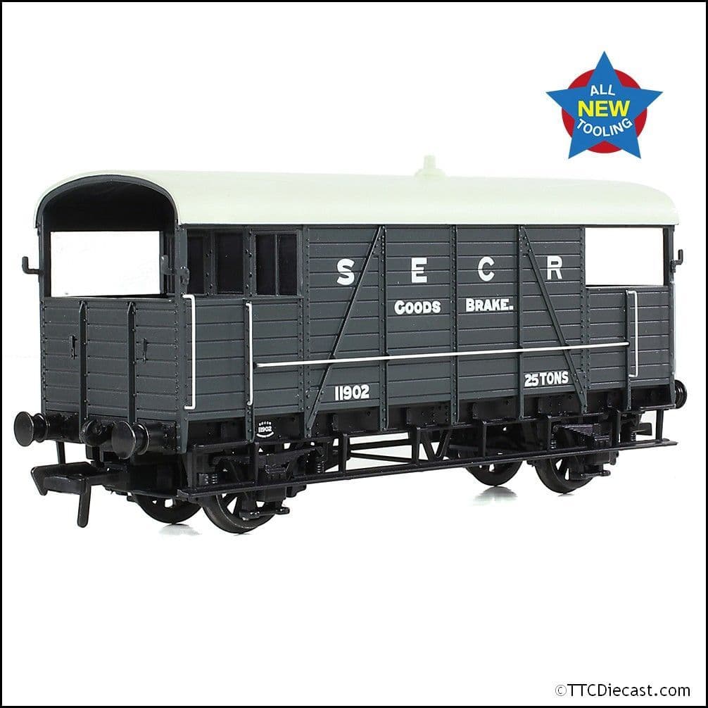 Bachmann 38-915 SE&CR 25T 'Dance Hall' Brake Van SE&CR Grey OO Gauge *LAST FEW*