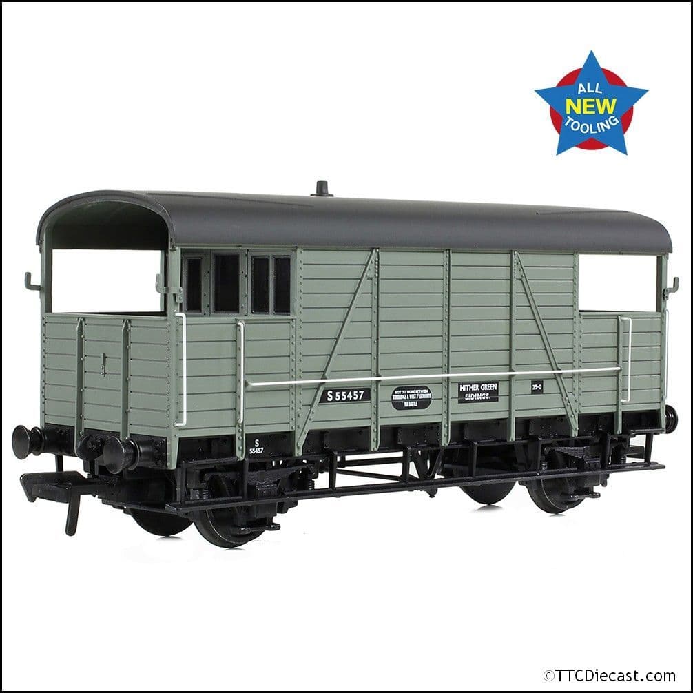 Bachmann 38-917 SE&CR 25T 'Dance Hall' Brake Van BR Grey (Early) OO Gauge *LAST FEW*