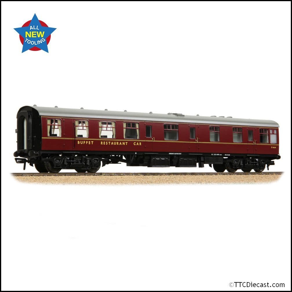Bachmann 39-850 BR MK1 RB Restaurant Buffet BR Maroon, OO Gauge