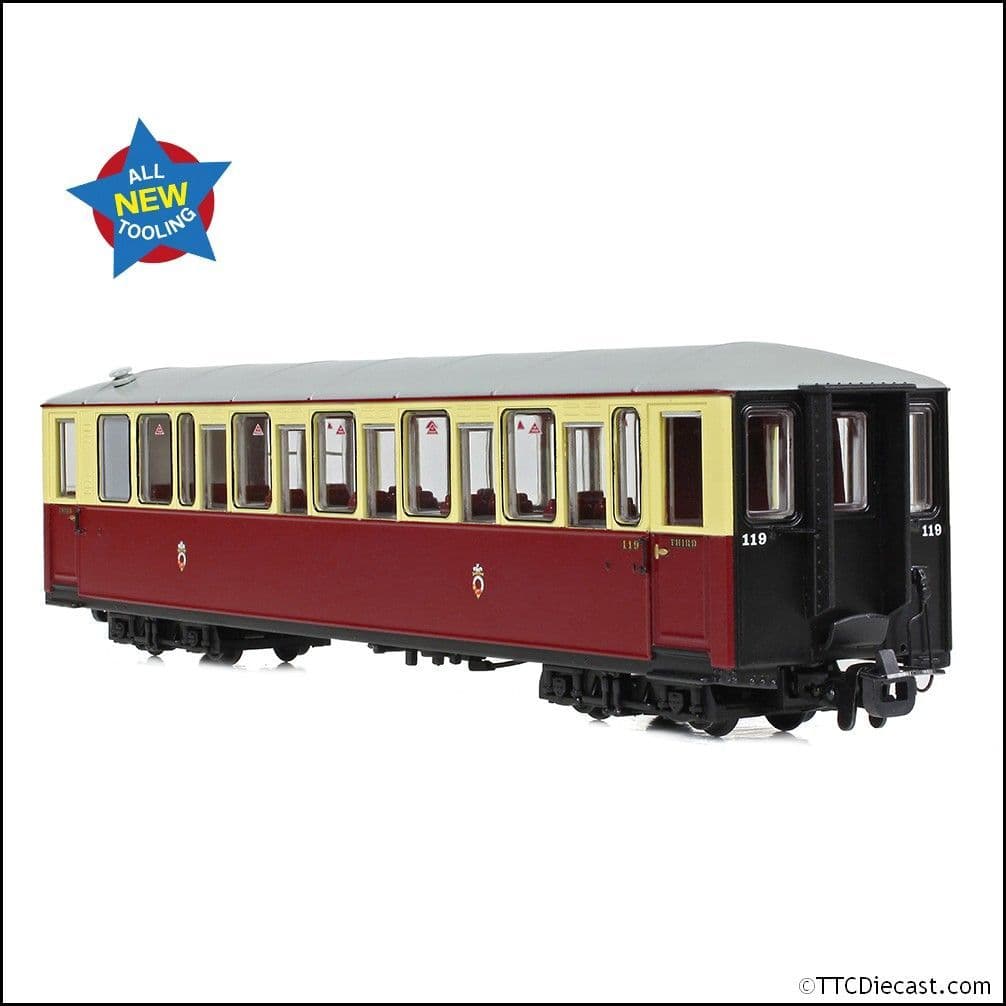 Bachmann 394-100 Ffestiniog Railway 'Tin Car' Saloon Third No. 119 FR - OO9