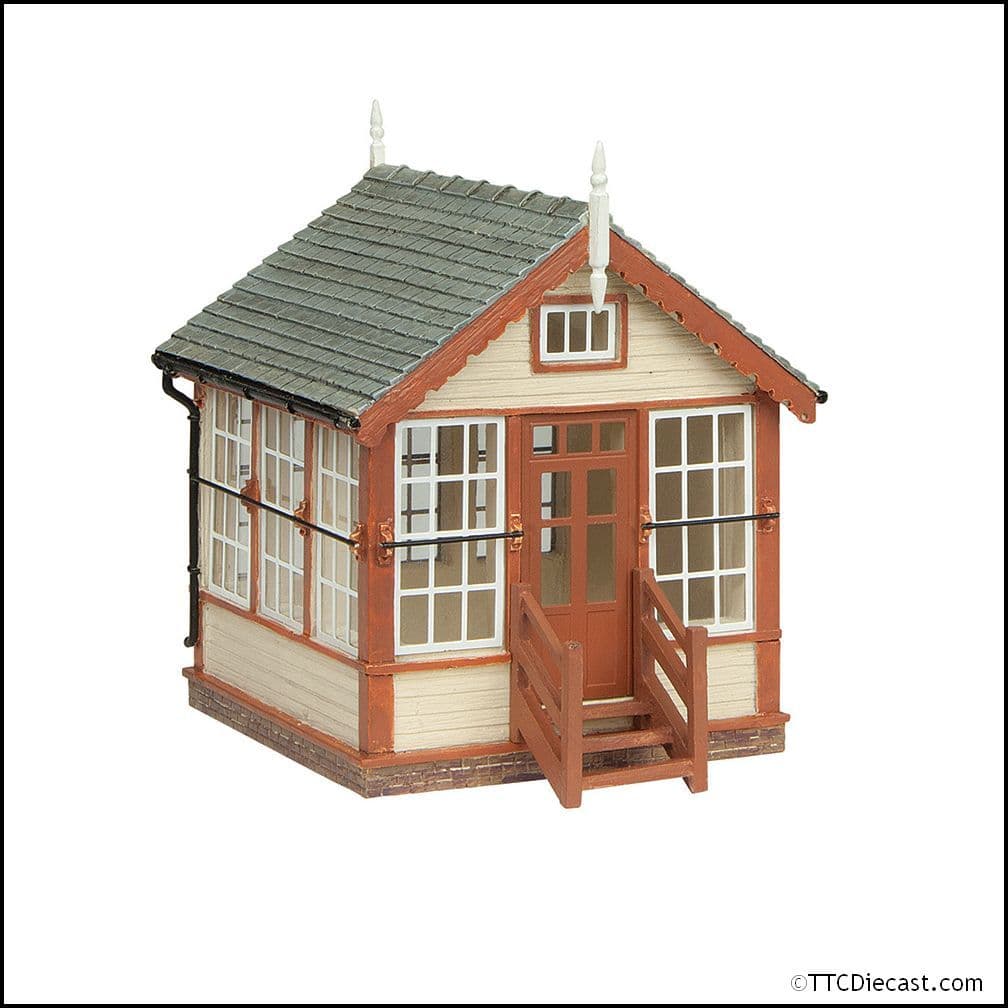 Scenecraft 44-0184B Platform Mounted Signal Box Brown, OO Gauge