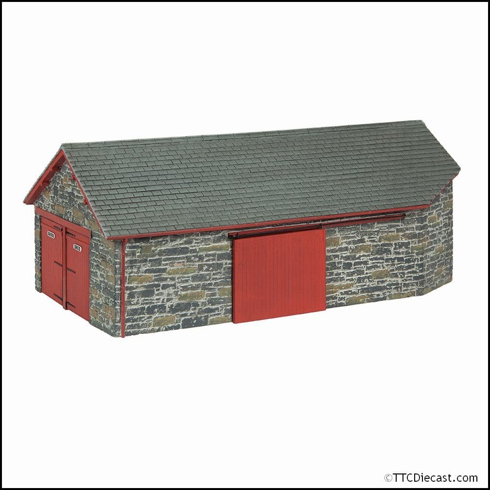 Scenecraft 44-0197R Narrow Gauge (OO9) Harbour Station Goods Shed - Red OO-9 Gauge
