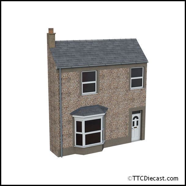 Scenecraft 44-0203 Low Relief Pebble Dash Terrace House, OO Gauge