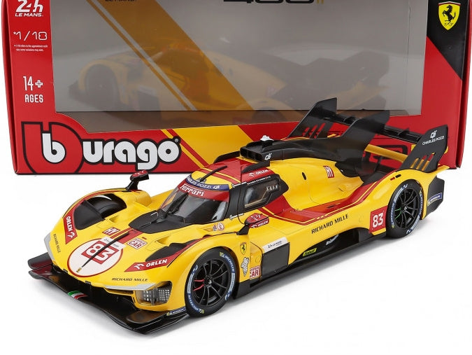 Burago 16308 Ferrari 499P 3.0L Turbo V6 AF Corse #83 Winner 24h Le Mans 2025 Kubica/Hanson/Ye 1:18 Scale *PRE ORDER £91.79*