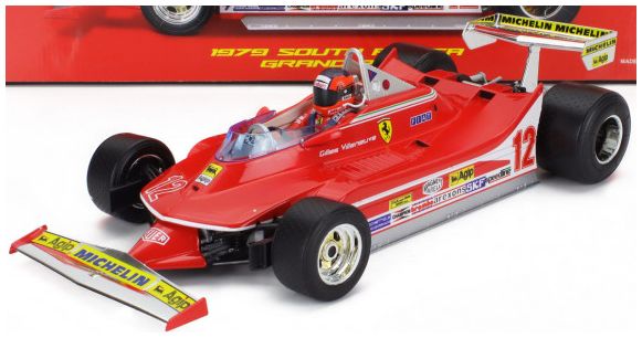 Burago 16814-180010 Ferrari F1 312T4 #12 Winner South Africa GP Kyalami w/Driver 1979 Gilles Villeneuve 1:18 Scale *PRE ORDER £79.89*