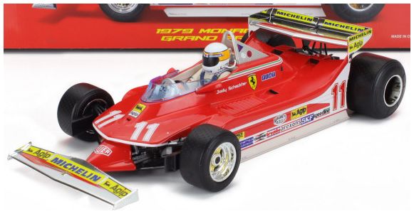 Burago 16814-180012 Ferrari F1 312T4 Short Tail #11 (18-01545) Winner Monaco GP J.Scheckter w/Driver 1979, 1:18 Scale