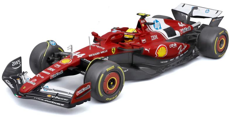 Burago 16816H Ferrari F1 SF-25 Team Scuderia Ferrari #44 Lewis Hamilton - With Helmet 1:18 Scale *PRE ORDER £76.49*