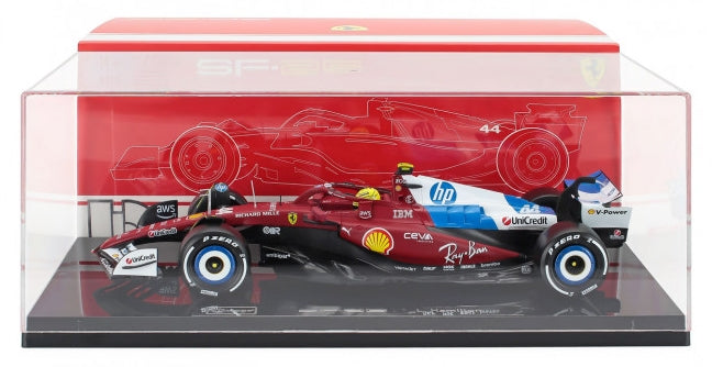 Burago 16822-44-MIAMI Ferrari F1 SF-25 Team Scuderia Ferrari #44 Miami GP 2025 Lewis Hamilton w/Case 1:18 Scale *PRE ORDER £107.09*