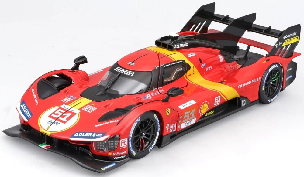 Burago 26583 Ferrari 499P #51 Calado/Giovinazzi/Pier Guidi Winner 24H Le Mans 2023 Kit, 1:24 Scale