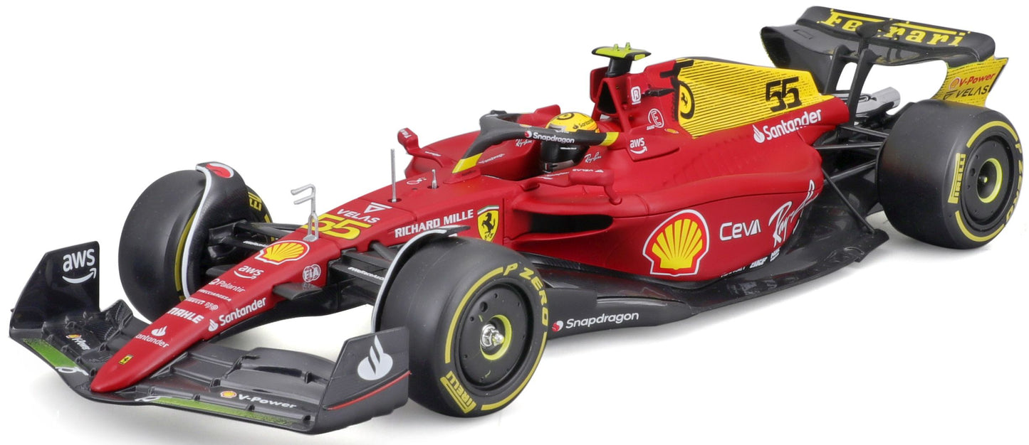 Burago 26806S Ferrari F1-75 Monza 75th Anniversary 2022 #55 Carlos Sainz, 1:24 Scale