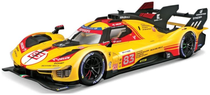 Burago 36322-24-83 Ferrari 499P #83 24H Le Mans 2024 Yellow 1:43 Scale *PRE ORDER £15.19*