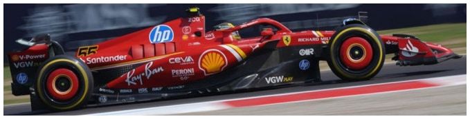 Burago 36844-S-MONZA Ferrari F1 SF-24 #55 4th Italy Monza GP 2024 Carlos Sainz - Card Box, 1:43 Scale