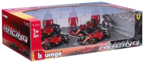 Burago 36848 Ferrari F1 Set SF-23 #16/SF-23 #55 Monza/F1-75 #16 75th Anniversary/F1-75 #55, 1:43 Scale