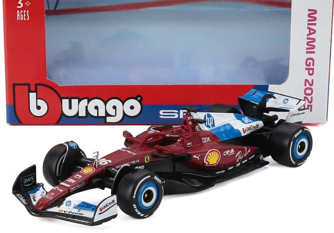 Burago 36853-16-MIAMI Ferrari F1 SF-25 Team Scuderia Ferrari #16 Miami GP 2025 Charles Leclerc 1:43 Scale *PRE ORDER £14.99*