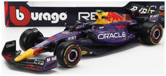 Burago 38082-V-VEGAS Red Bull F1 RB19 Team Oracle #1 World Cham 1st Las Vegas GP 2023 Verstappen Card box, 1:43 Scale