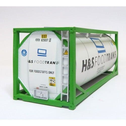 C Rail H&S FoodTrans 20ft X 8'6" Tanktainer Container , OO Gauge (1/76)