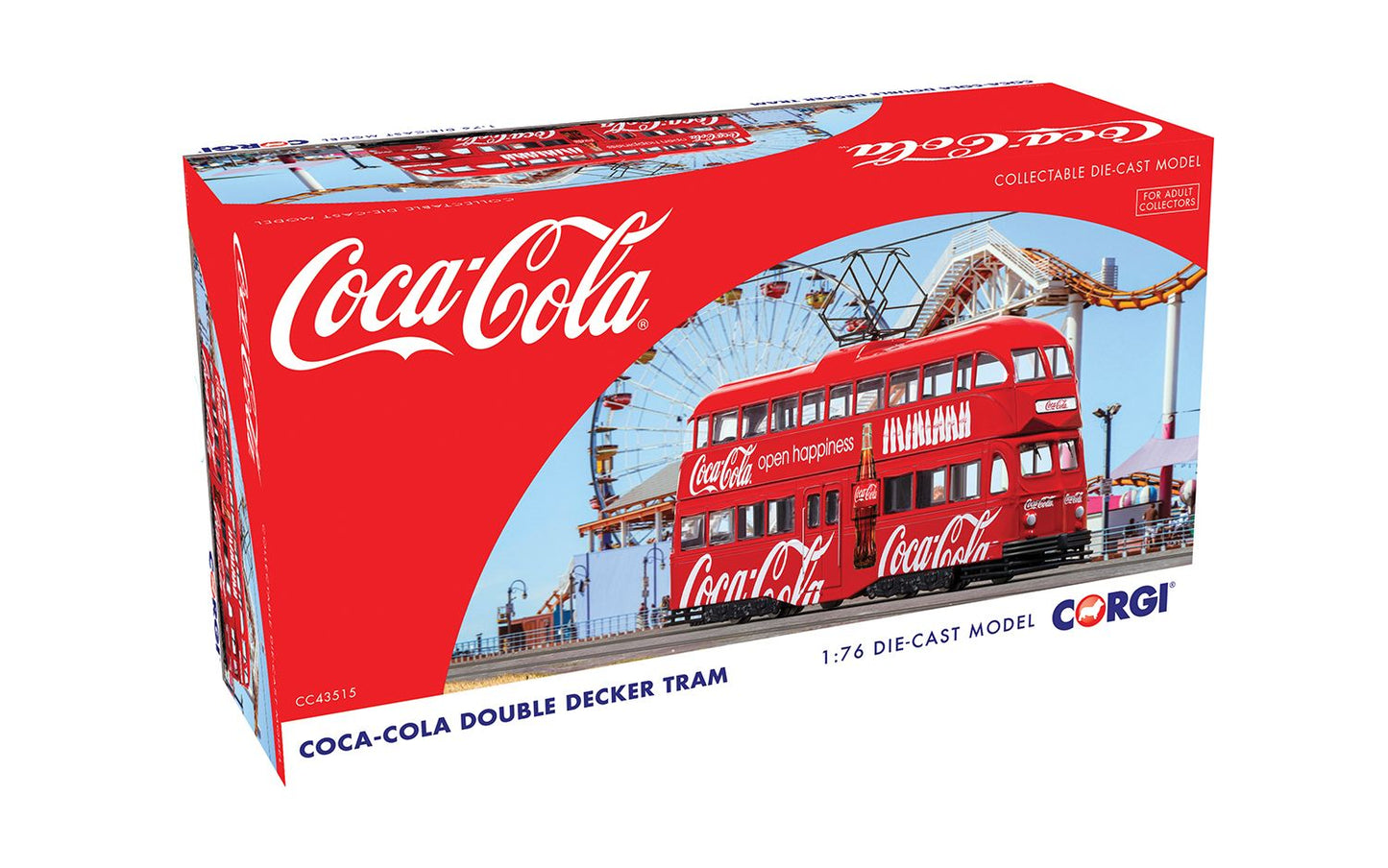 Corgi CC43515 Coca Cola Double Decker Tram, Open Happiness, 1/76 Scale *LAST FEW*