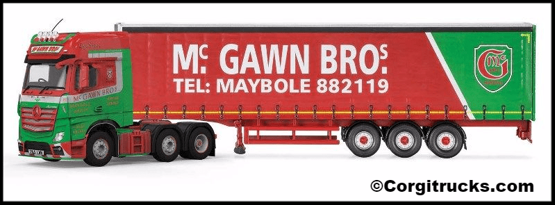 CORGI Cc15812 Mercedes-Benz Actros (MP4) Curtainside Trailer, McGawn Transport **LAST ONE **
