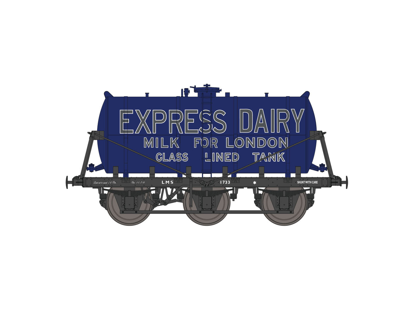 Dapol 2F-031-028 6 Wheel Milk Tank Express Dairies Milk for London 1733, N Gauge *PRE ORDER £18.95 *