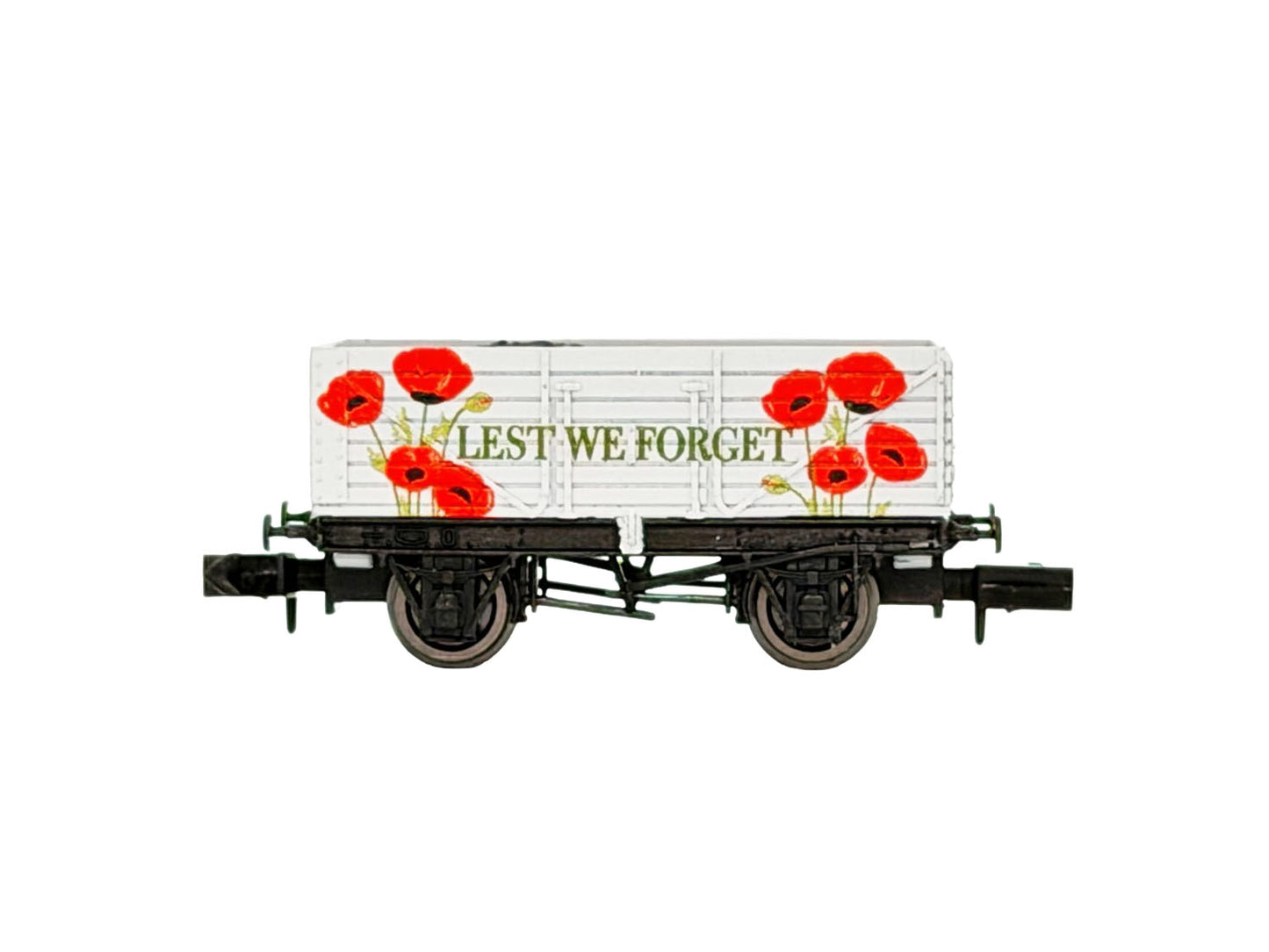 Dapol 2F-071-140 7 Plank Wagon Lest We Forget Poppies, N Gauge *PRE ORDER £12.3 *