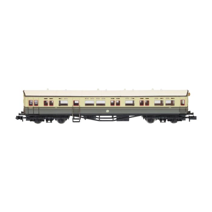 Dapol 2P-004-015 Autocoach GWR Shirtbutton Chocolate/Cream 194, N Gauge