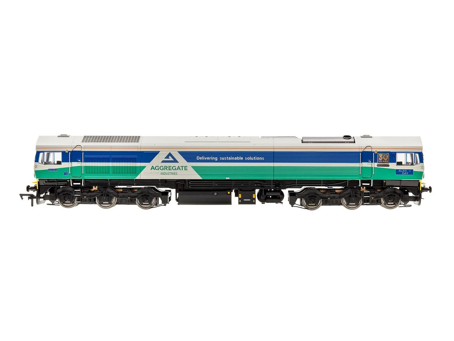 Dapol 4D-005-010SSM Class 59 002 Alan J Day Aggregate Inds. (DCC-Sound/Smoke), OO Gauge