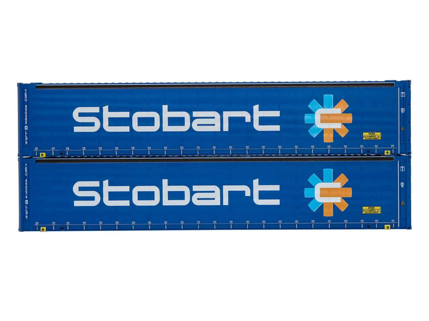 Dapol 4F-028-218 45ft Curtainside Container Set (2) Stobart Weathered, OO Gauge *LAST FEW*